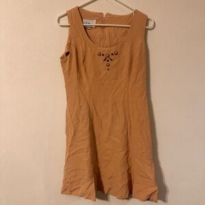 D.J. Summers Sleeveless Dress Size 6 Tan A-Line Classic Mid